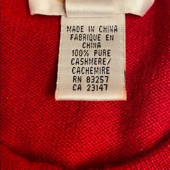 Talbots Red Cashmere Cardigan Sweater - Picture 6 of 6